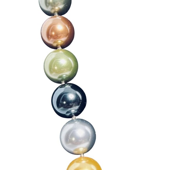 Kenneth Jay Lane Multicolor Glass Pearl Hand-Knotted Necklace (6017) - Picture 3 of 9